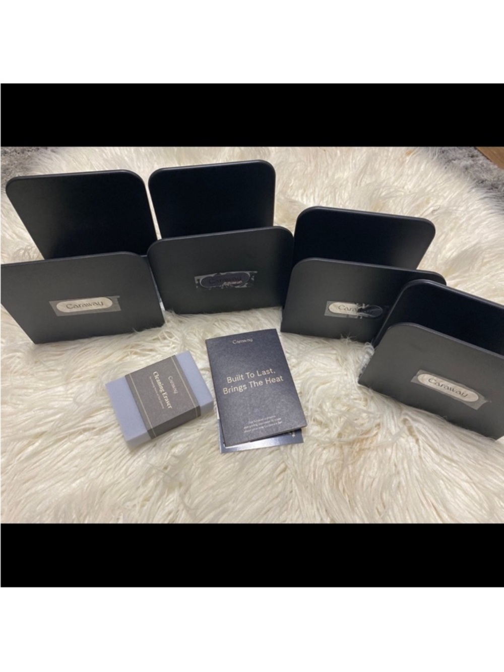 Caraway Black magnetic storage pans racks